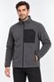 Full Zipper, 3 Pockets, Stand Collar, Front Detail, Winter Smoked Men's Fleece Jacket - 5