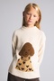 Turtleneck Dog Figured Knitwear Sweater for Girls I6386A826Wn - 4