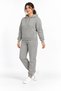 Winter 3 Thread Grey Women's Tracksuit Set with Hood, Side Pockets and Fleece Inside