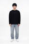 Men's Raven Embroidered Oversize Long Sleeve T-Shirt Black - 5
