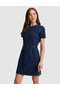Navy Blue Slim Fit Jean Dress 50330650-Vr033 - 4