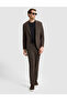 Brown Slim Fit Fabric Trousers 50333390-Vr029 - 3