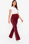 Modal High Waist Stretchy Gathered Wide Leg Maternity Leggings - Black / Comfortable Pregnancy Wear - 2