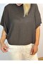 1025 Lace Trim at Hem, Crew Neck, Oversize, Mercerized Blouse - 2