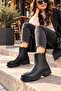 Graceland Black Women's Zippered Thick Soled Boots - 3