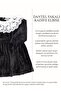 Lace Collar Soft Black Velvet Little Girl Dress - 5