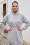 Women's Thessaloniki Fabric Hooded Mini Dress with Drawstring Waist - 4