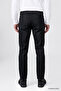 Men's Black Cotton Tapered Fit 5-Pocket Diagonal Patterned Stretch Chino Trousers - 4
