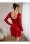 Rochie mini, vișiniu - 2