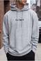 Men's Gray Los Angeles Printed Hooded 3 Three Thread Fleece Oversize Sweatshirt Hoodie with Kangaroo Pocket - 5