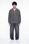 Men's Thessaloniki Knitted Dirty Stitch Hooded Zippered Knitwear Smoke Gray - 5