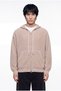 Men's Thessaloniki Knitted Dirty Stitch Hooded Zippered Knitwear Beige