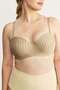 Push-Up Underwire Non-Padded Patterned Strapless Bra C17046 Cappucino - 4