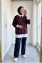 Women's Shirt Collar Detailed One-Piece Layered Oversize Sweatshirt 72 cm - 2