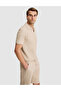 Dark Beige Regular Fit Polo Neck T-Shirt 50321182-Vr088 - 3