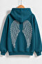 Women's Wing Stone Printed Hooded Oversize Sweatshirt