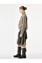 Buttoned Stand Collar Long Sleeve Plaid Jacket with Zipper Pockets - 3
