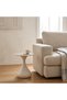 Round Ceramic-Top End Table Modern Design-Beige