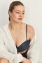 Push-Up Underwire Non-Padded Patterned Strapless Bra C17046 Anthracite - 4