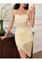 Rochie midi, galben - 6