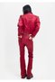 Leather Look Cotton Red Trousers - 4