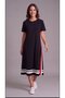 Women's Short Sleeve Crew Neck Side Stripe Detailed Midi Viscose Dress - 4