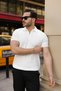 Men's Zippered Collar Short Sleeve Tshirt - 3