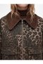 Comfortable Fit, Pockets, Zipper, Long Sleeves, Collar Detail, Denim Leopard Jacket - 4