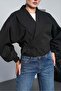 Women's Palermo Fabric Belt Detailed Short Trench Coat - 2