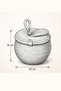 Elma Model Decorative Basket with Jute Cover (16X20 cm) |   100% Vegan Apple Figured Regulator (Red) - 3