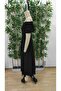 Women's Short Sleeve Square Neck Split Midi Janjan Crepe Dress - 3