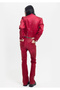 Leather Look Cotton Red Jacket - 3