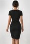 Women's Short Sleeve Double Breasted Collar Side Buttoned Asymmetrical Cut Detailed Short Janjan Crepe Dress - 2