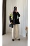 Leopard Lined Blazer Jacket - Black - 3