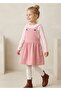 Dark Pink Winter Little Girl's Dress with Velvet Straps - 2