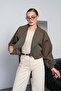 Women's Palermo Fabric Belt Detailed Short Trench Coat - 3