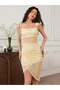 Rochie midi, galben - 4