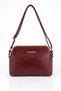 Vx-1437 Women's Faux Leather Adjustable Cross Strap Shoulder Bag with 3 Compartments and Gold Zipper Bordo - 4