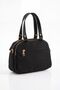 Vx-1431 Women's Faux Leather Adjustable Cross Strap Smart Casual Shoulder and Hand Bag Satin Black - 3