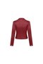 Leather Look Cotton Red Jacket - 7