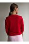 Women's Red Crew Neck Knitwear Cardigan - 4