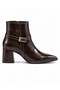 Long Buckle Pointed Toe Heeled Boots Brown Yanki̇ - 2