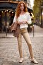 Ecru Pool Collar Long Sleeve Casual Knitwear Sweater with Buckle Collar 60 58 - 7
