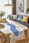Blue Green Mustard Abstract Modern 4-Piece Throw Pillow Cover Runner Set