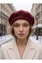 Women's French Painter Wool Felt Beret Burgundy - 5