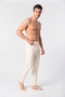 3-Pack Cream Color Cotton Men's Underwear - 1. Quality Interlock Fabric Winter Long Johns - Special Manufacturing Sleep Band with Gift - 5