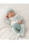 Baby Boy 01 Embroidered, Striped, with Hat, 0-3-6-9 Months Newborn 2-Piece Jumpsuit Set - 3
