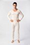 Men's Cream Color Cotton 1. Quality Interlock Underwear Set - Comfortable Fit Thermal Winter Set - Custom Made Sleepwear with Gift - 2