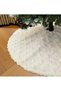 48 Inch Christmas Tree Skirt Faux Fur with Cable Knit Knitted Thick Decoration for Merry Christmas Decorations