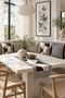 Black Beige Brown Modern Geometric 4-Piece Throw Pillow Cover Runner Set - 3